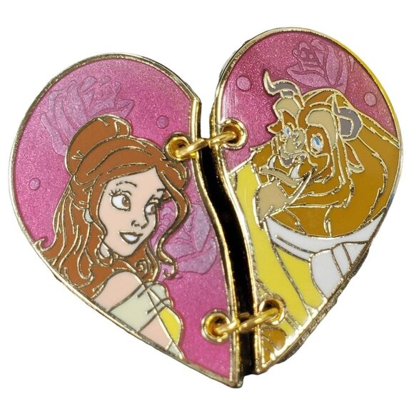 Disney Beauty Beast Trading Pin Belle Princess Broken Heart Lapel Pin Brooch Pin - Picture 1 of 5